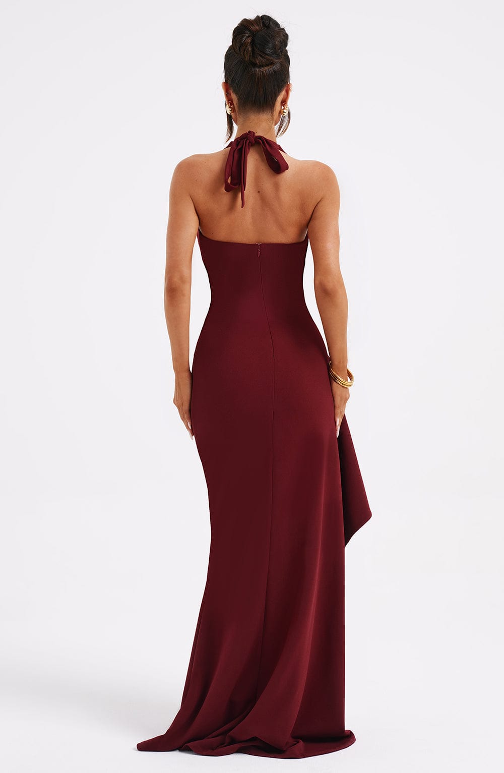 Luella Burgundy Maxi Dress in XS - detail view