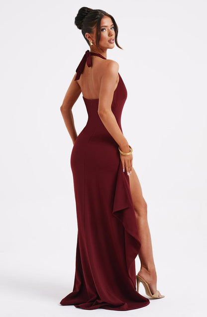 Luella Burgundy Maxi Dress in XS - side view