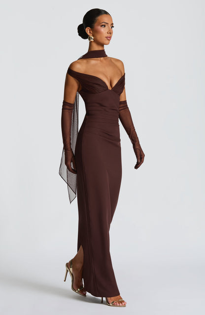 Luvrefashion | Abigail Plum Brown Maxi Dress in XS - image 9