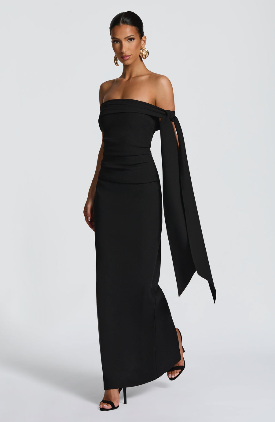 Luvrefashion | Addie Black Maxi Dress in XS - back view