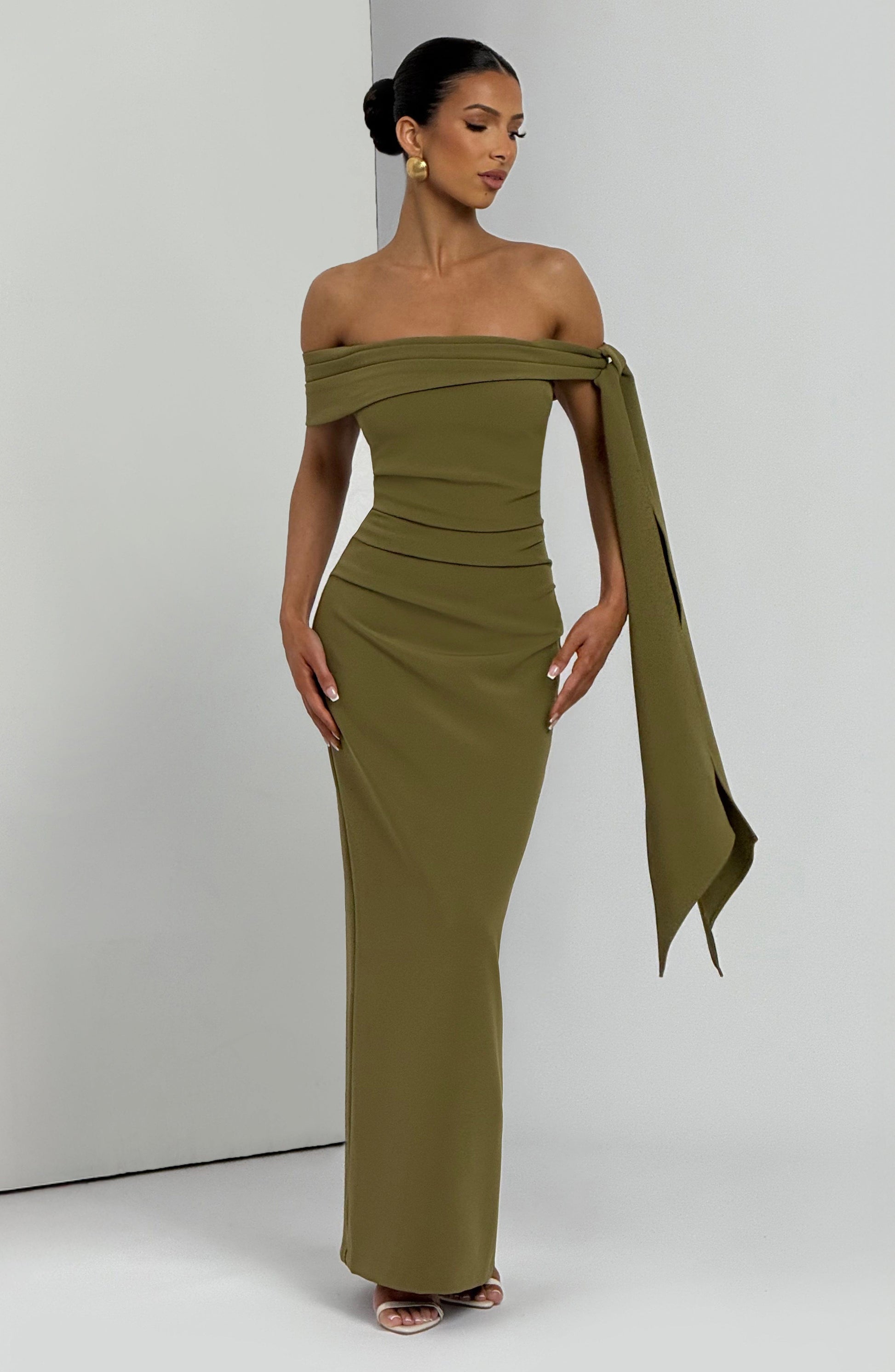 Luvrefashion | Addie Deep Olive Maxi Dress in XS - image 6