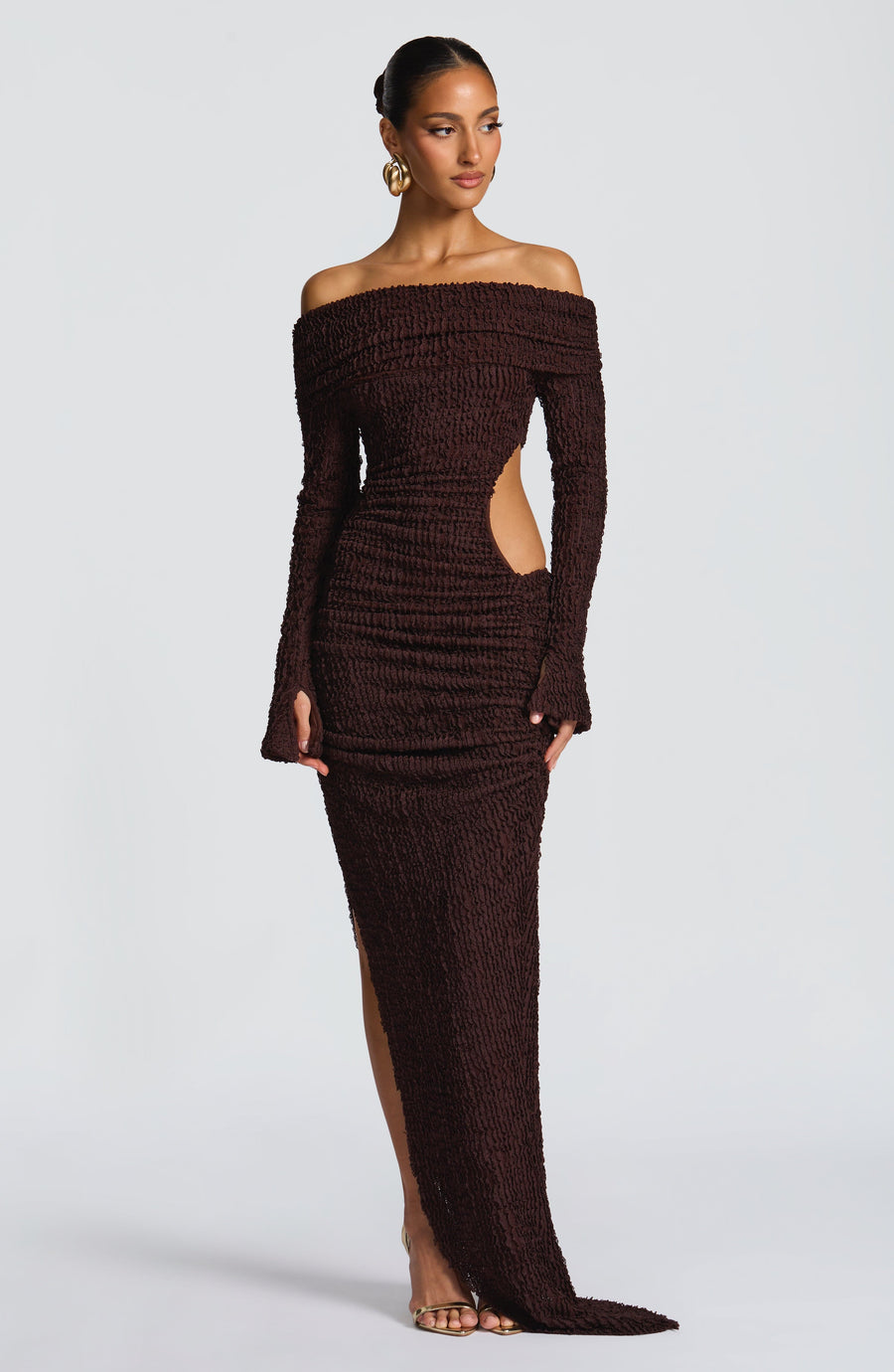 Luvrefashion | Adelphia Plum Brown Midi Dress in XS - image 6