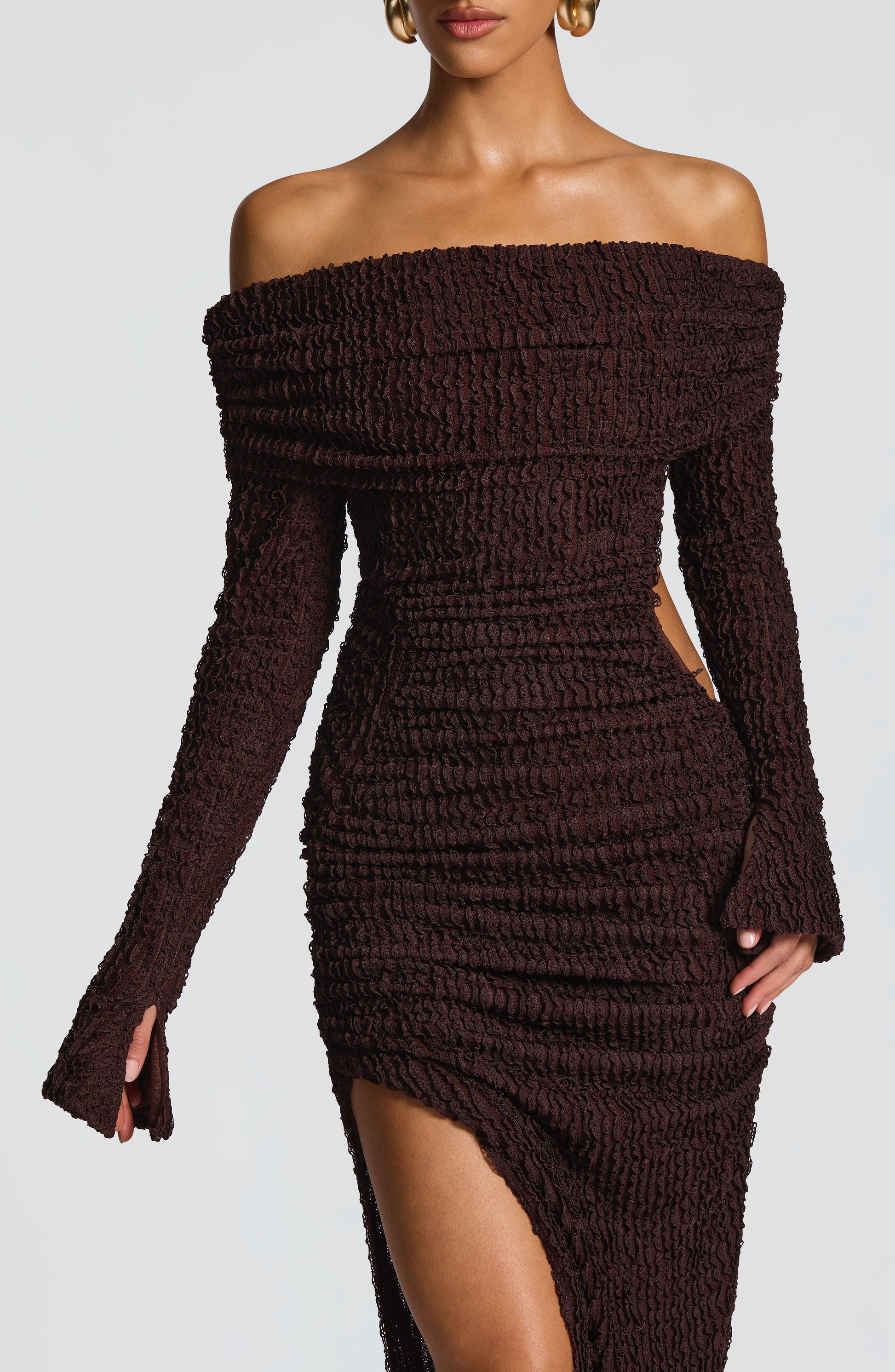 Luvrefashion | Adelphia Plum Brown Midi Dress in XS - image 8