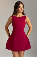 Alana Wine-Colored Mini Dress