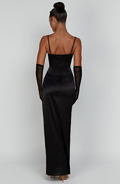 Luvrefashion | Alora Black Maxi Dress in XS - side view