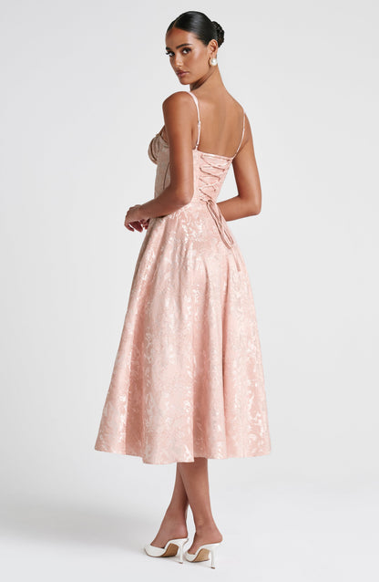 Luvrefashion | Amity Soft Peach Midi Dress in XS - image 7