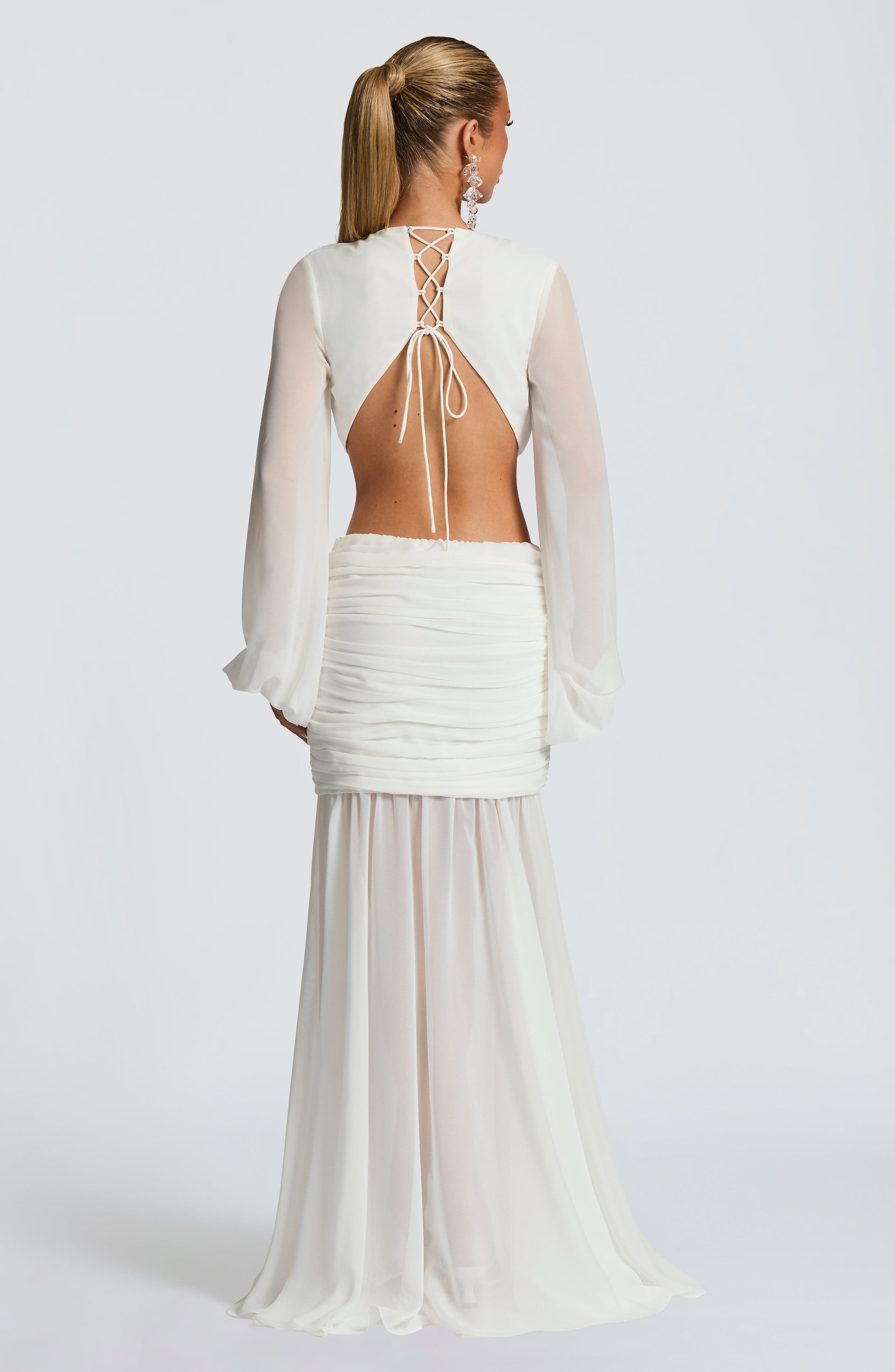 Luvrefashion | Andrina Ivory Maxi Dress in XS - side view