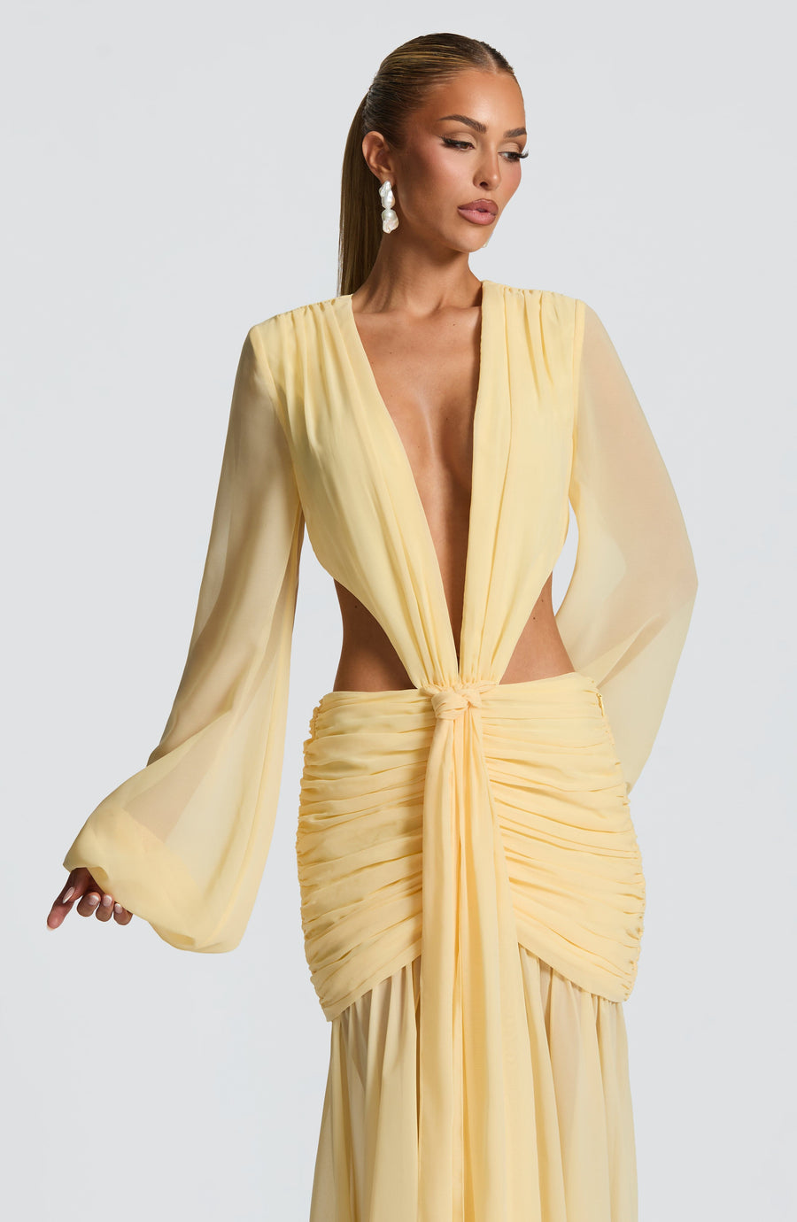 Luvrefashion | Andrina Lemon Maxi Dress in XS - styled look