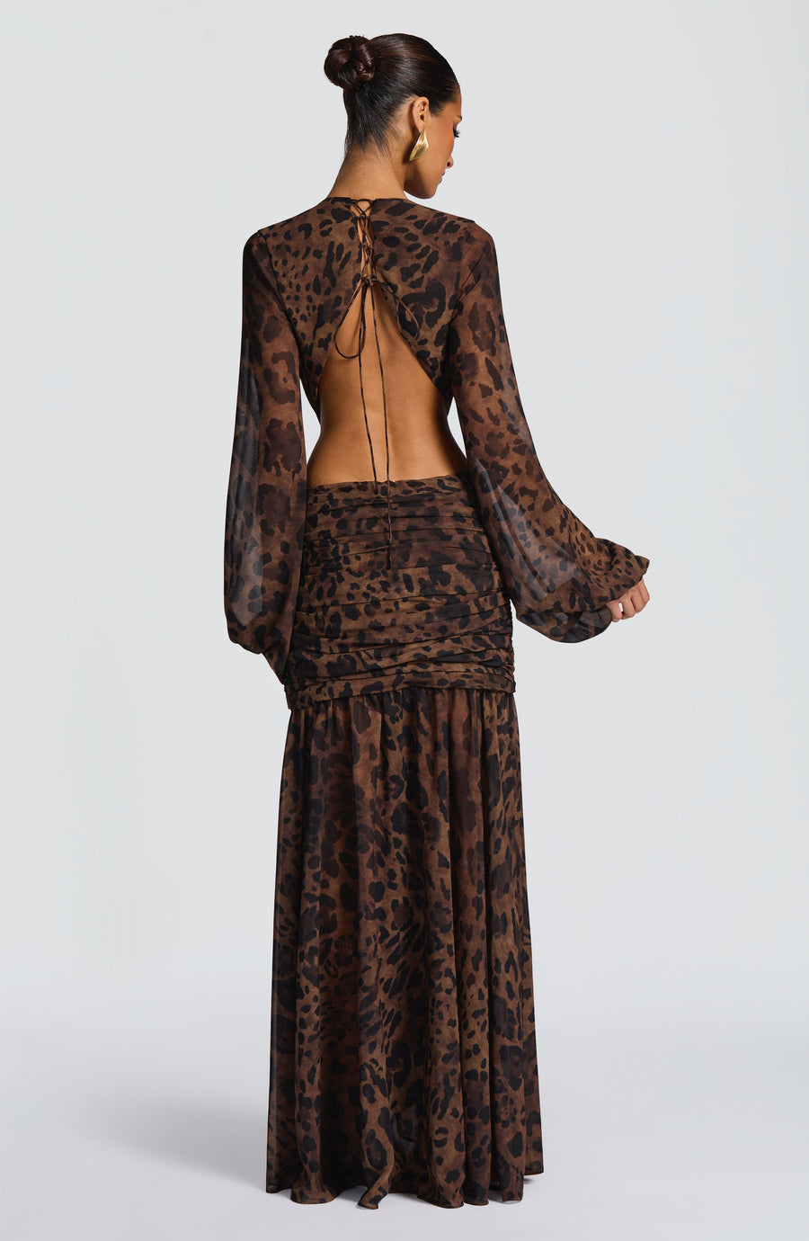 Luvrefashion | Andrina Leopard Print Maxi Dress in XS - detail view