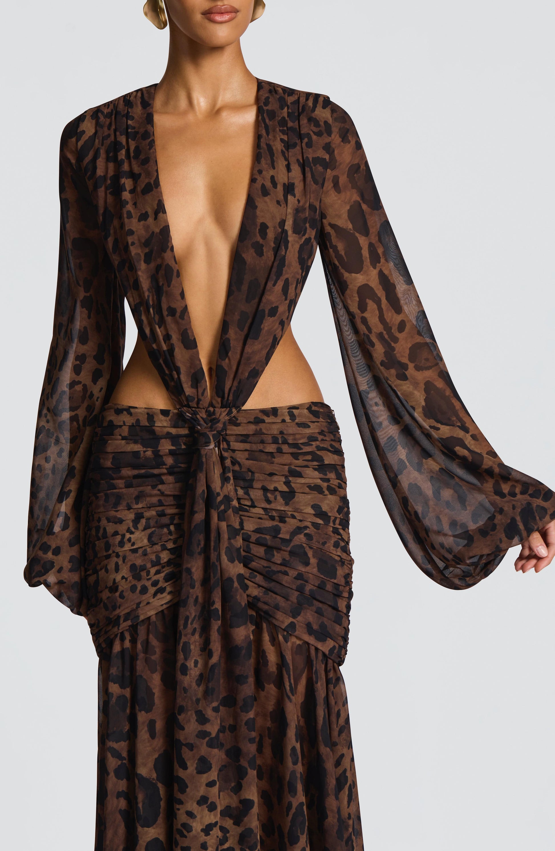 Luvrefashion | Andrina Leopard Print Maxi Dress in XS - styled look