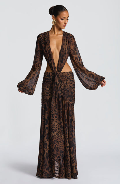 Luvrefashion | Andrina Leopard Print Maxi Dress in XS - image 6