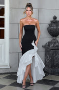 Angelina Black and White Maxi Dress