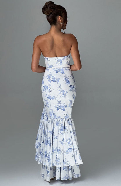 Luvrefashion | Angelina Blue Floral Print Maxi Dress in XS - image 6