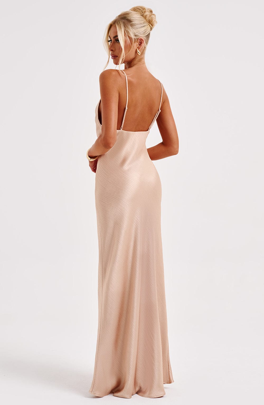 Luvrefashion | Anja Champagne Maxi Dress in XS - detail view
