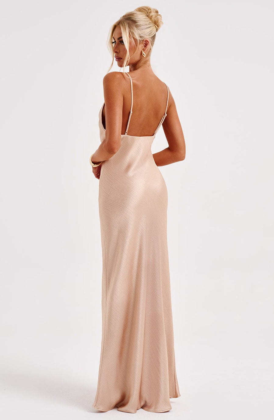Luvrefashion | Anja Champagne Maxi Dress in XS - detail view