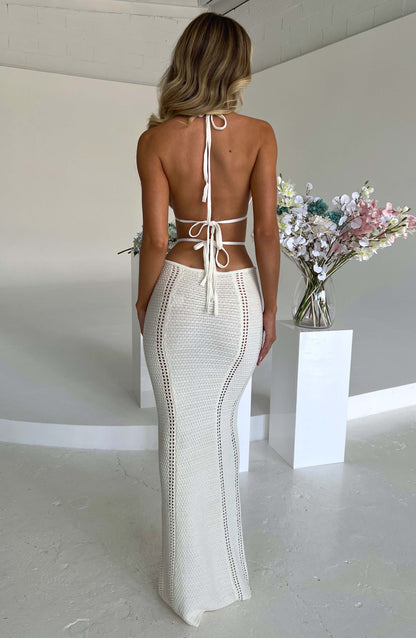 Luvrefashion | Arabella White Maxi Dress in XS - side view