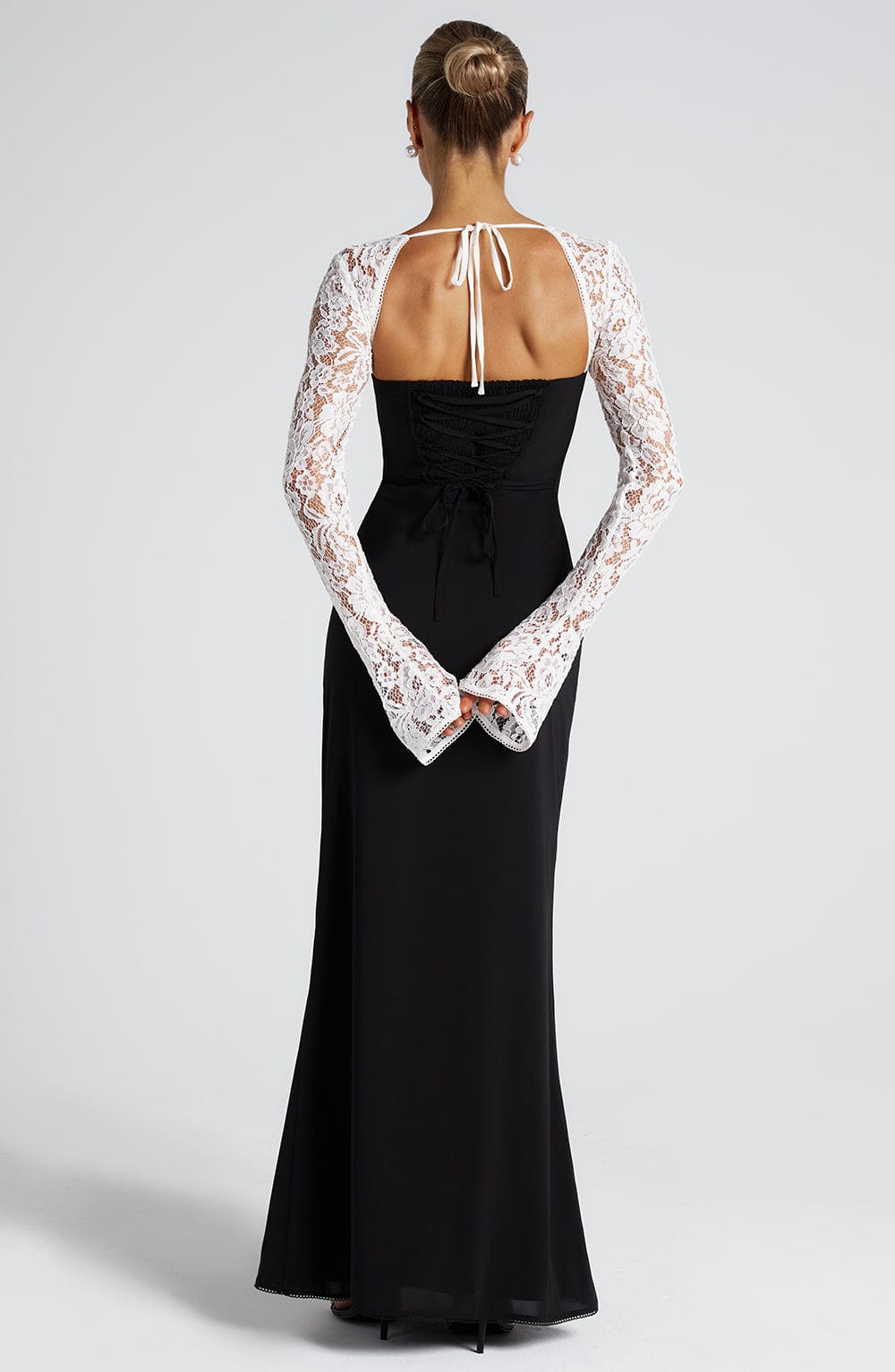 Luvrefashion | Aria Black and White Maxi Dress in XS - side view
