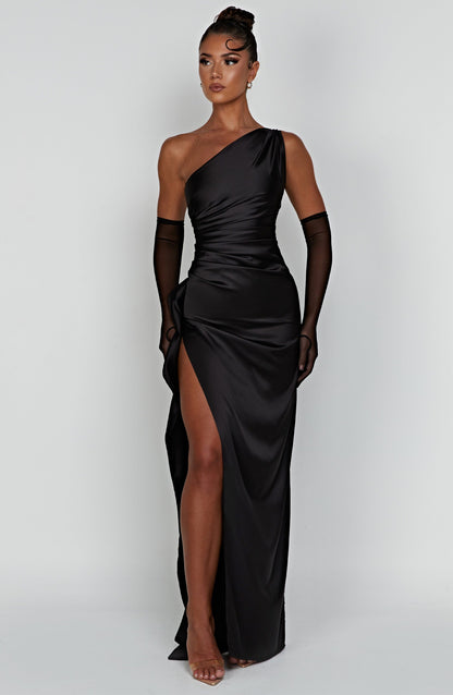 Luvrefashion | Ariel Long Black Dress in XS - front view