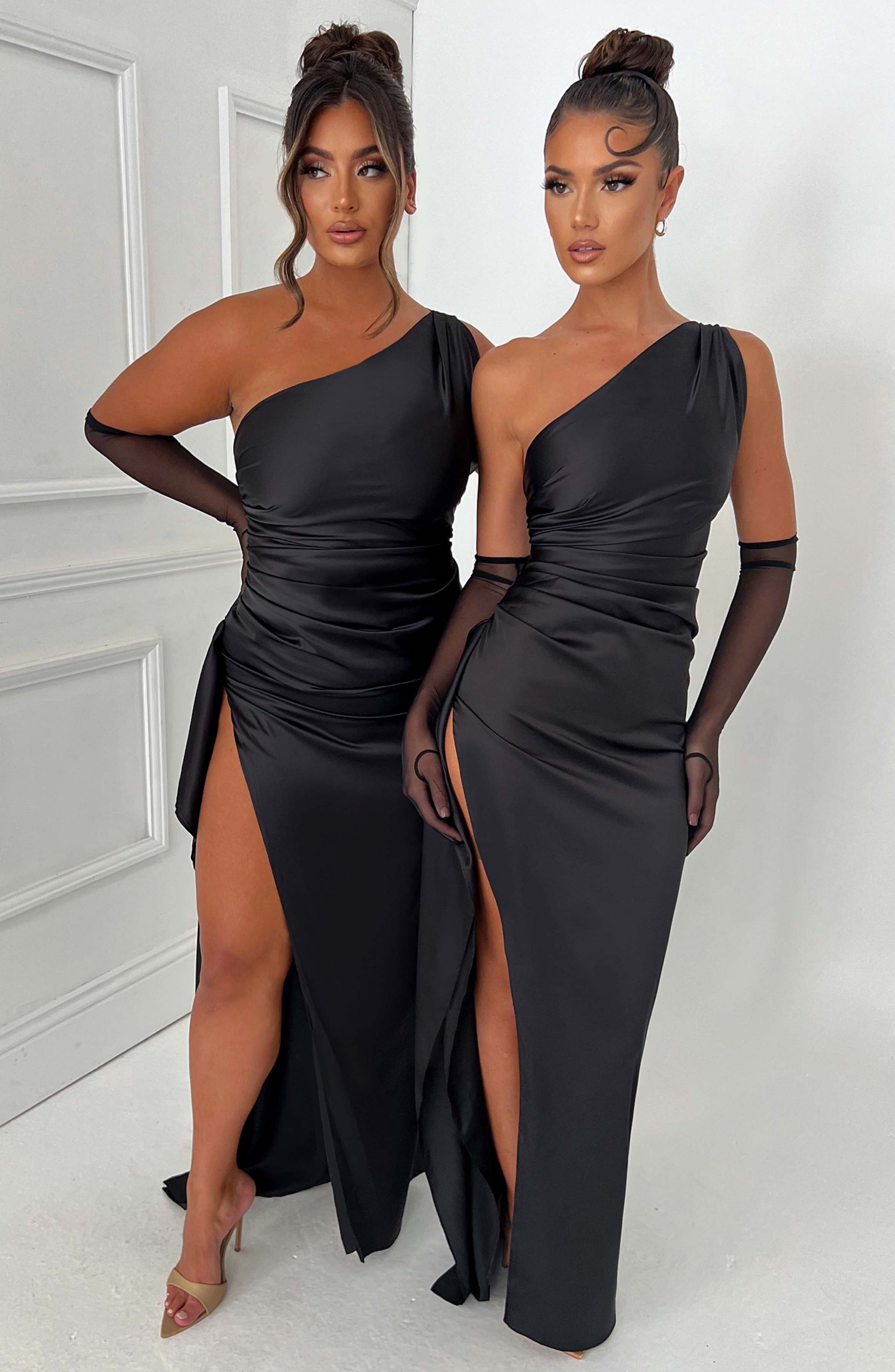Luvrefashion | Ariel Long Black Dress in XS - side view