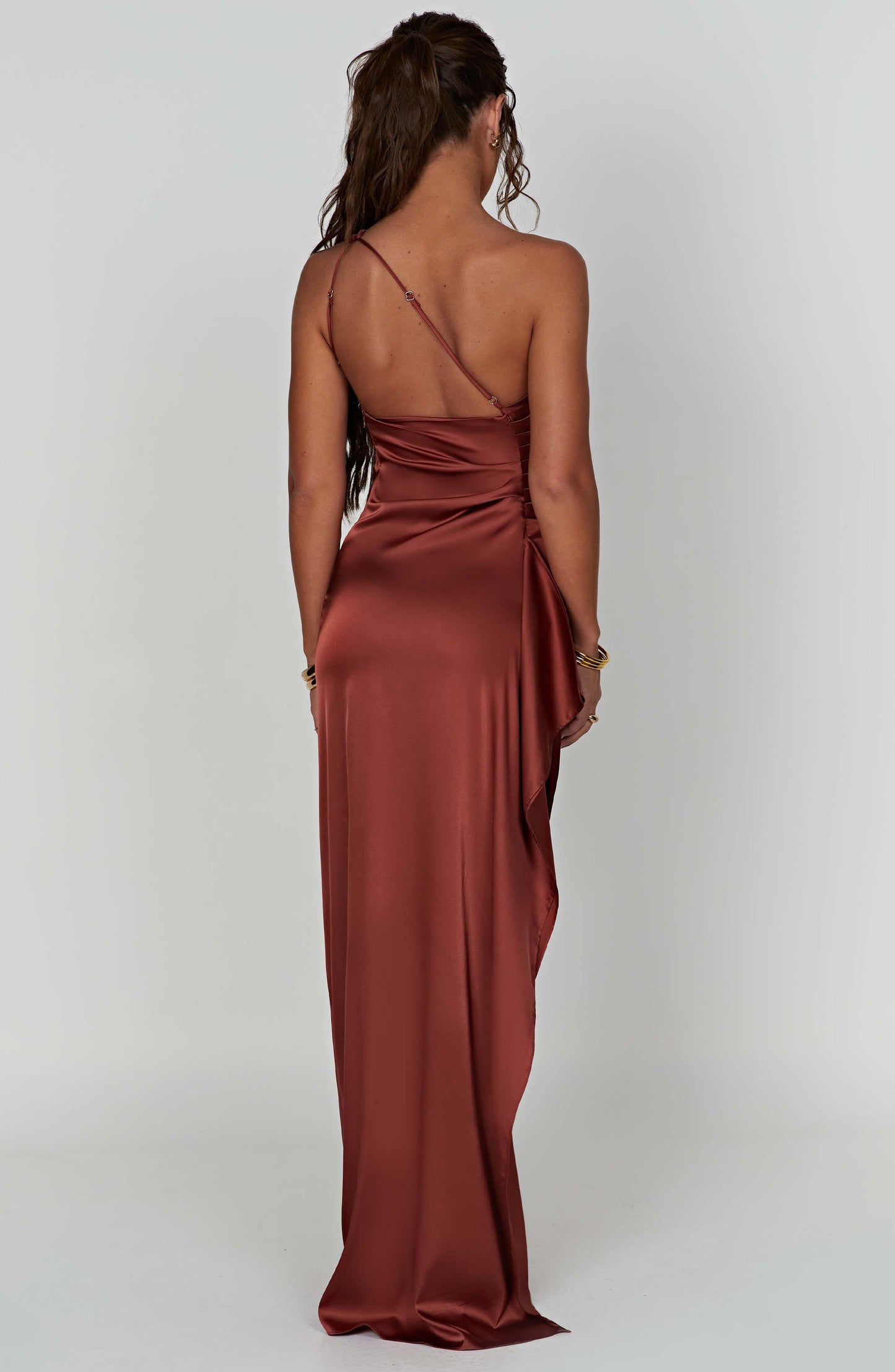 Luvrefashion | Ariel Long Dress Rust in XS - back view