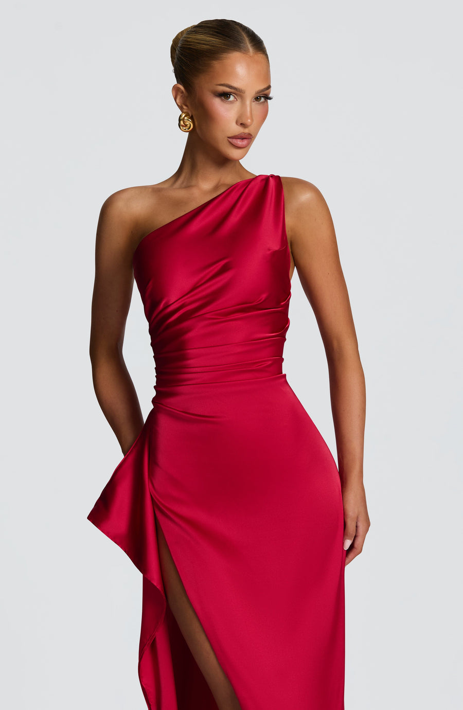 Luvrefashion | Ariel Red Maxi Dress in XS - detail view