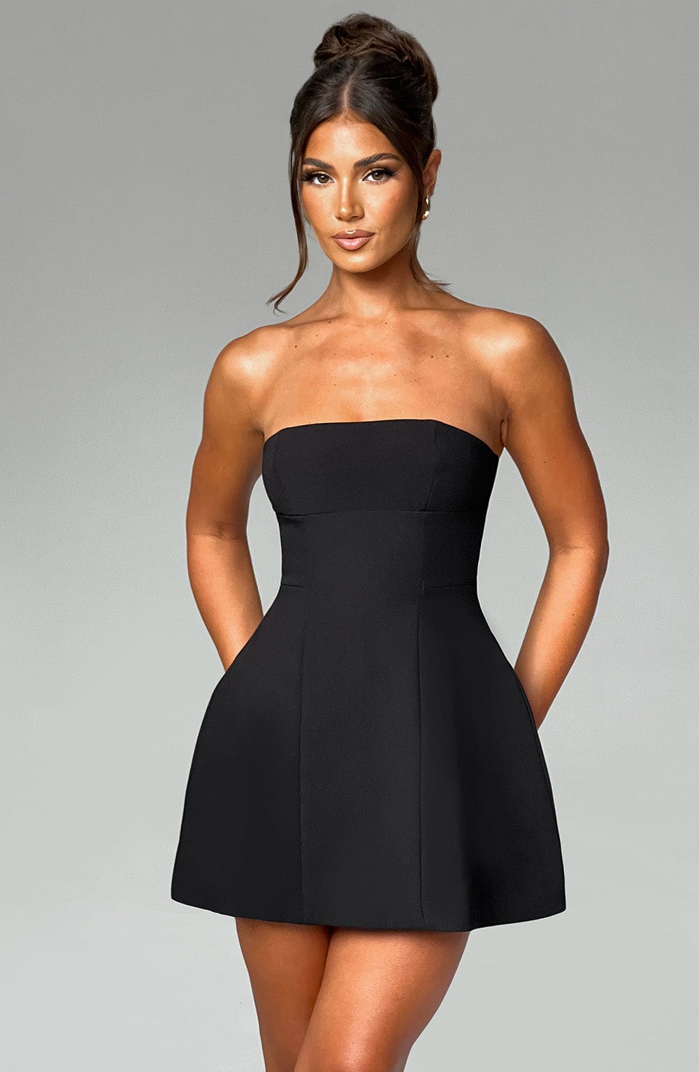 Luvrefashion | Asha Black Mini Dress in XS - side view