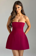 Asha Wine-Colored Mini Dress