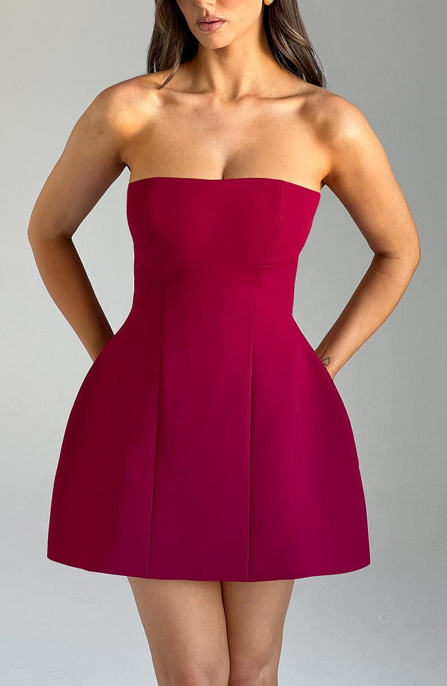Luvrefashion | Asha Wine Colored Mini Dress in XS - image 6