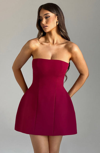 Luvrefashion | Asha Wine Colored Mini Dress in XS - image 7