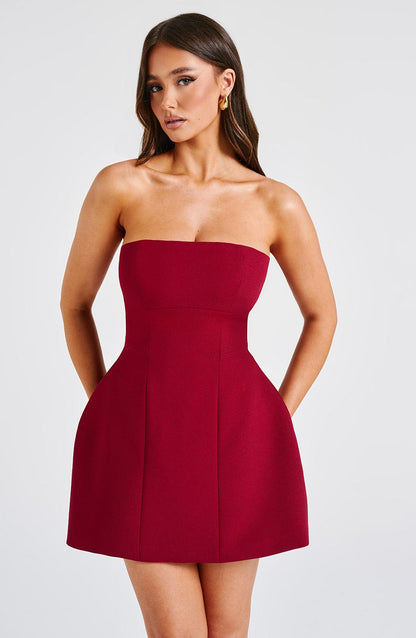 Luvrefashion | Asha Wine Colored Mini Dress in XS - image 8