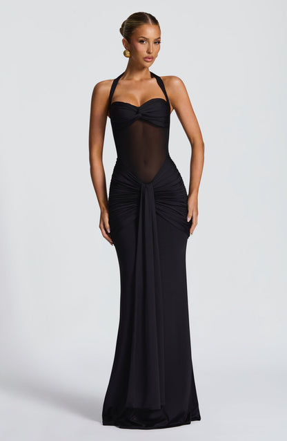 Luvrefashion | Black Vixen Maxi Dress in XS - styled look
