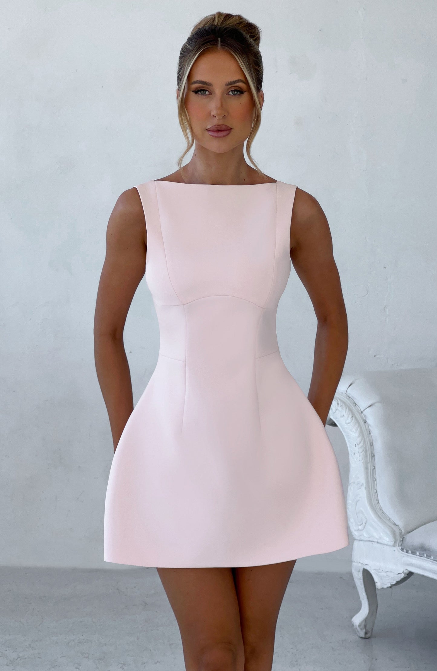 Luvrefashion | Blush Alana Mini Dress in XS - front view