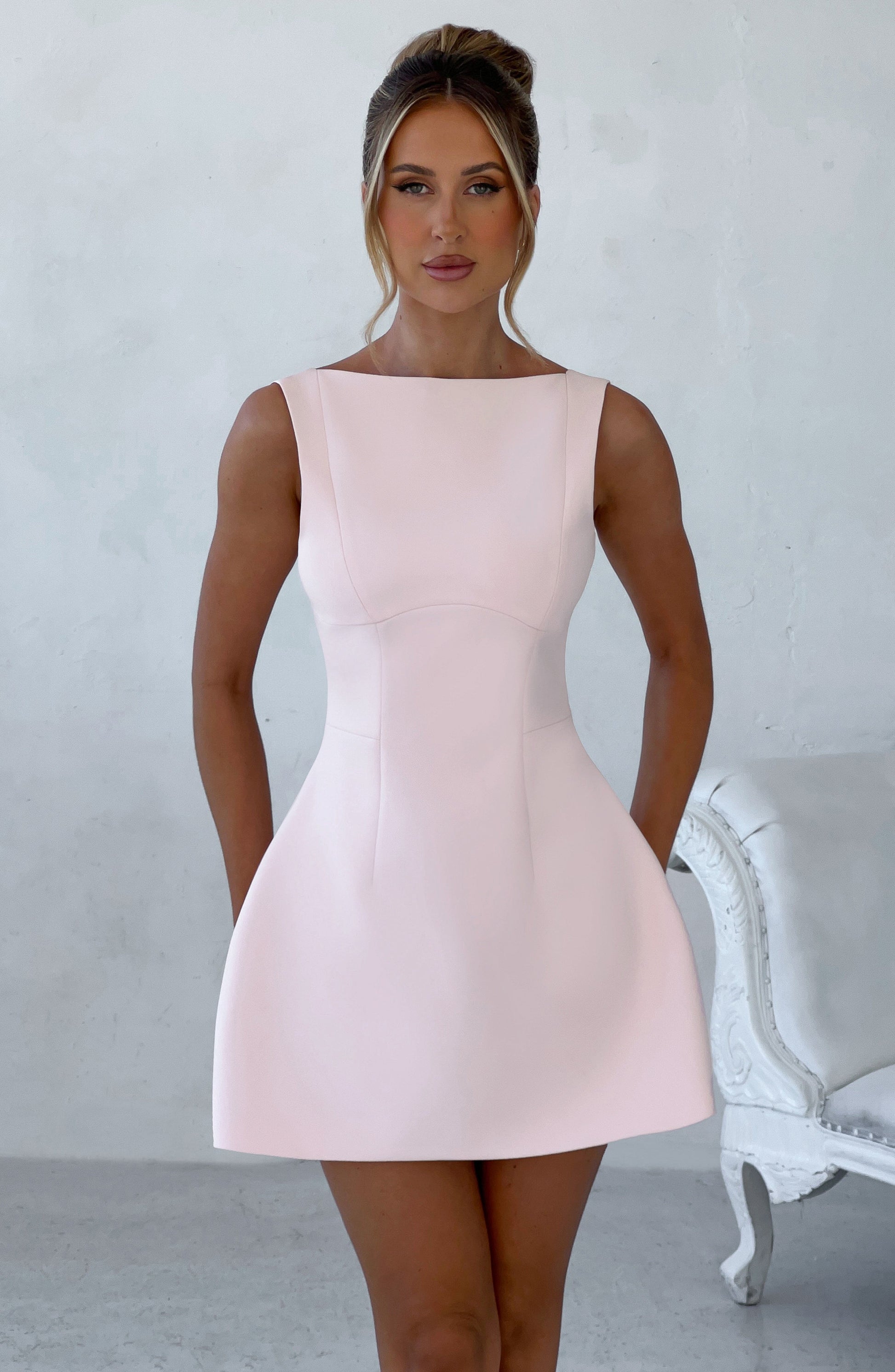 Luvrefashion | Blush Alana Mini Dress in XS - front view