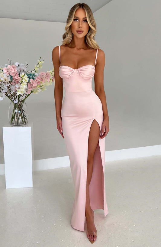Luvrefashion | Blush Alora Maxi Dress in XS - front view