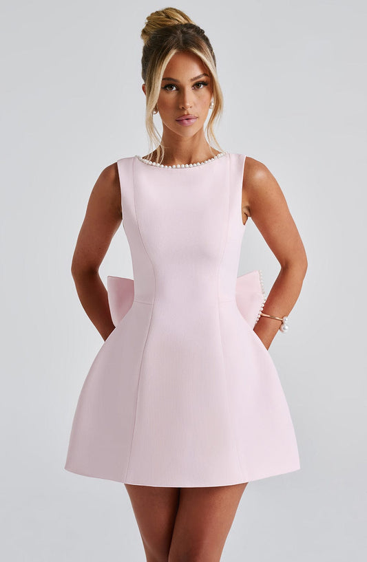 Luvrefashion | Blush Carrie Mini Dress in XS - front view