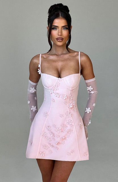 Luvrefashion | Blush Dalary Mini Dress in XS - front view