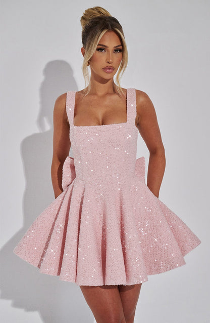 Luvrefashion | Blush Dorothy Mini Dress in XS - front view