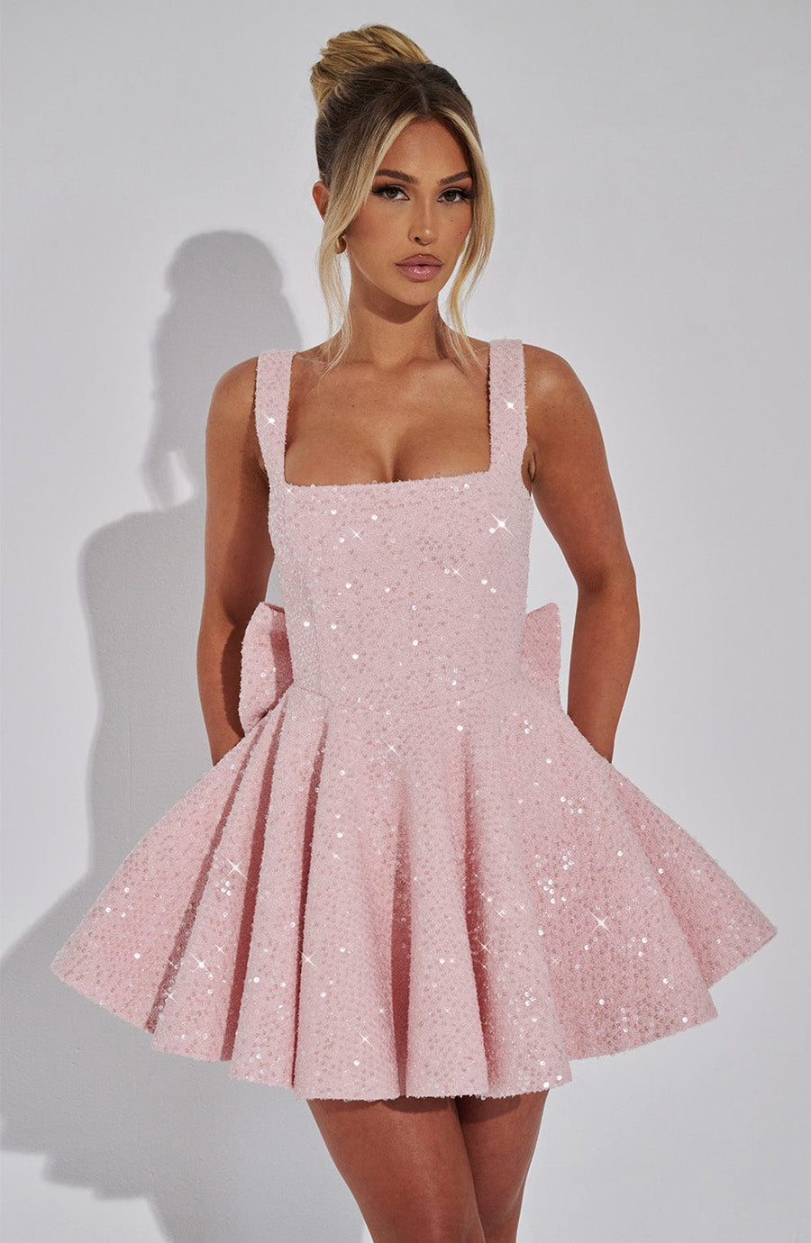 Luvrefashion | Blush Dorothy Mini Dress in XS - front view