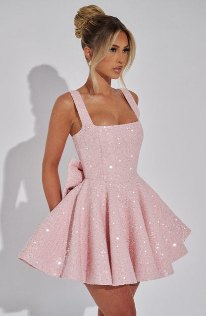Luvrefashion | Blush Dorothy Mini Dress in XS - back view
