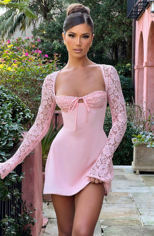 Luvrefashion | Blush Jacinta Mini Dress in XS - front view