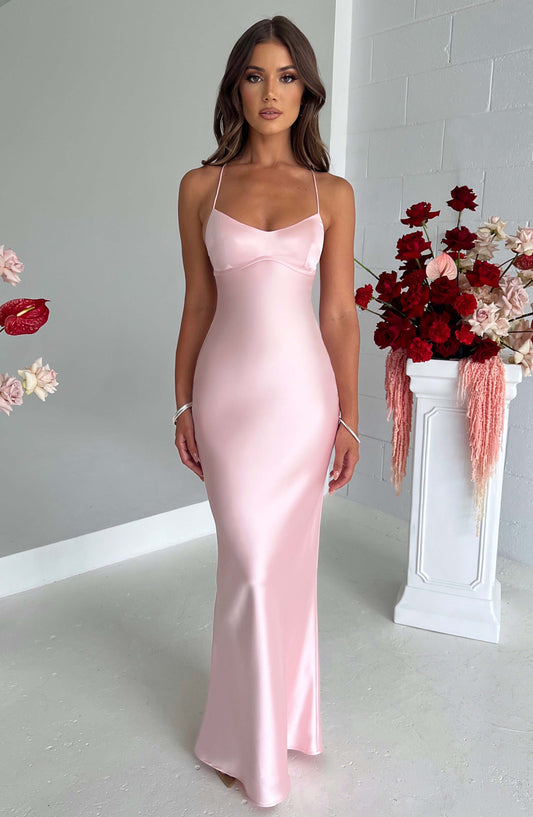 Luvrefashion | Blush Malika Maxi Dress in XS - front view