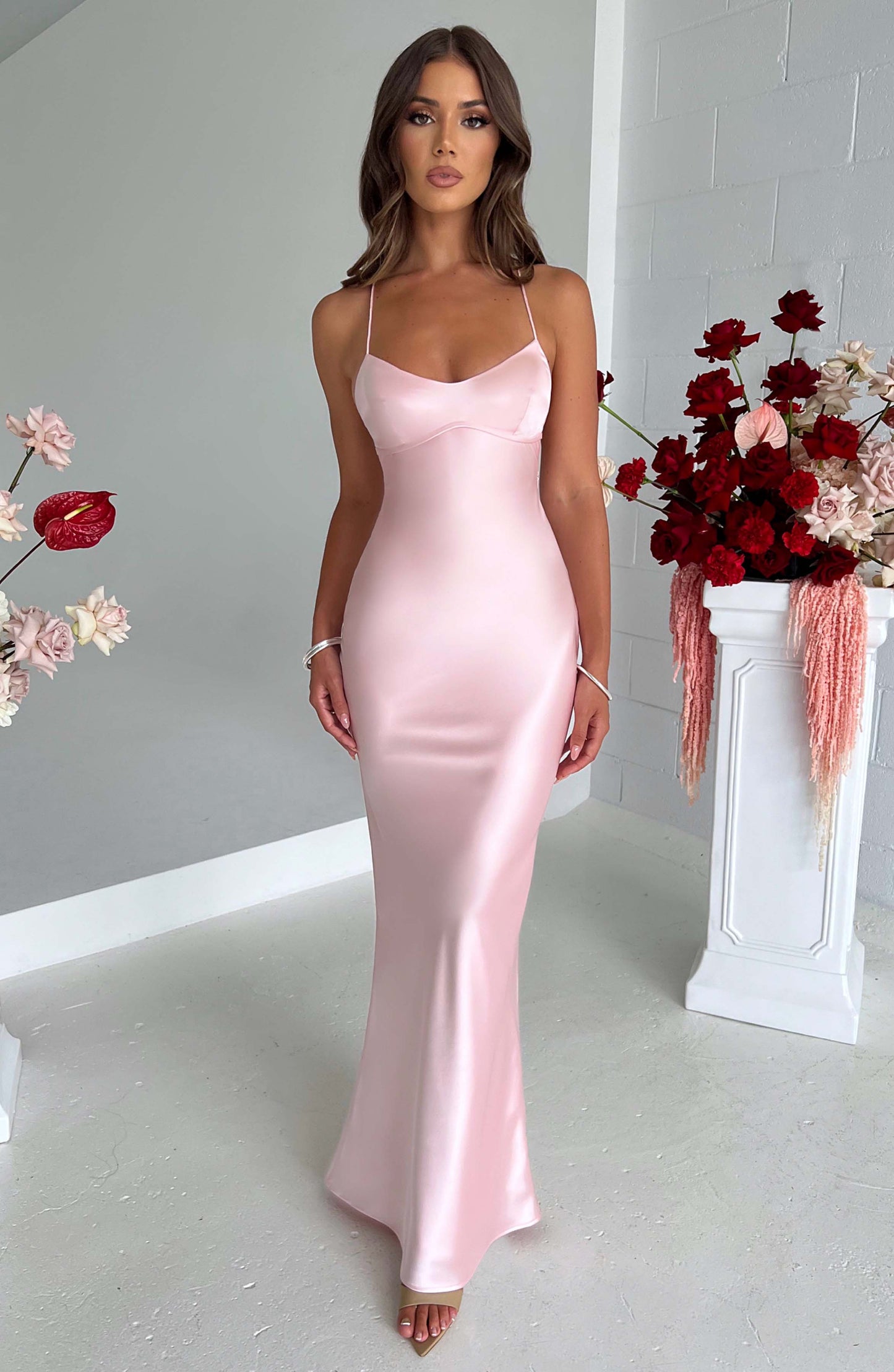 Luvrefashion | Blush Malika Maxi Dress in XS - back view