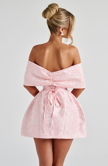 Luvrefashion | Blush Raquel Mini Dress in XS - back view