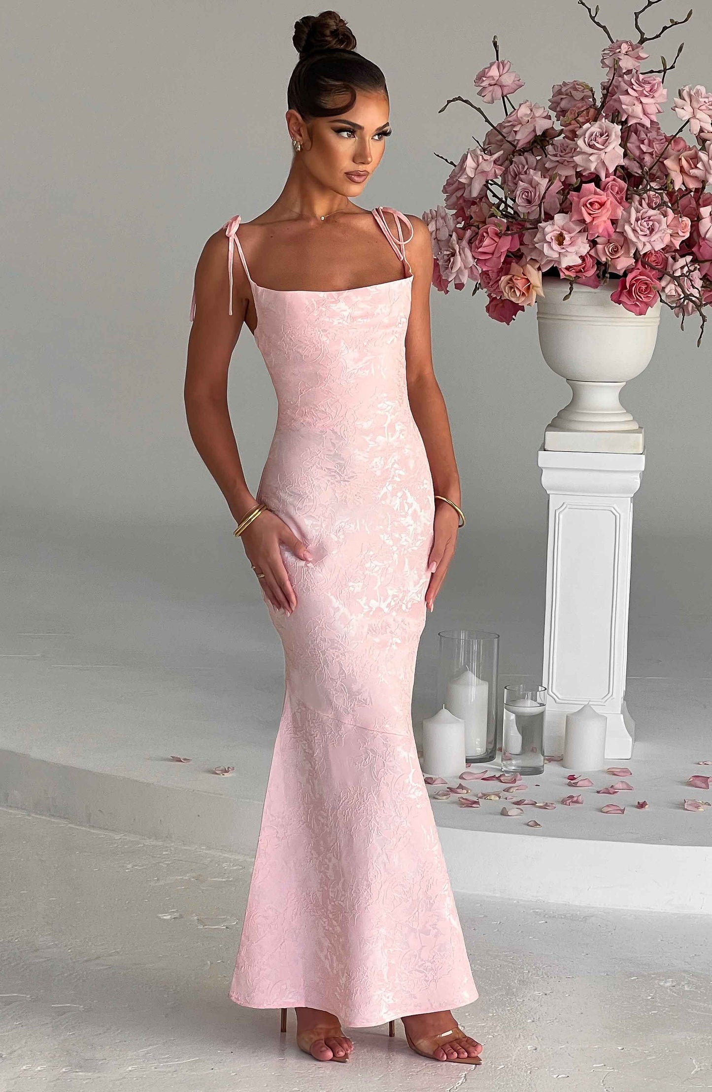 Luvrefashion | Blush Whitney Maxi Dress in XS - front view