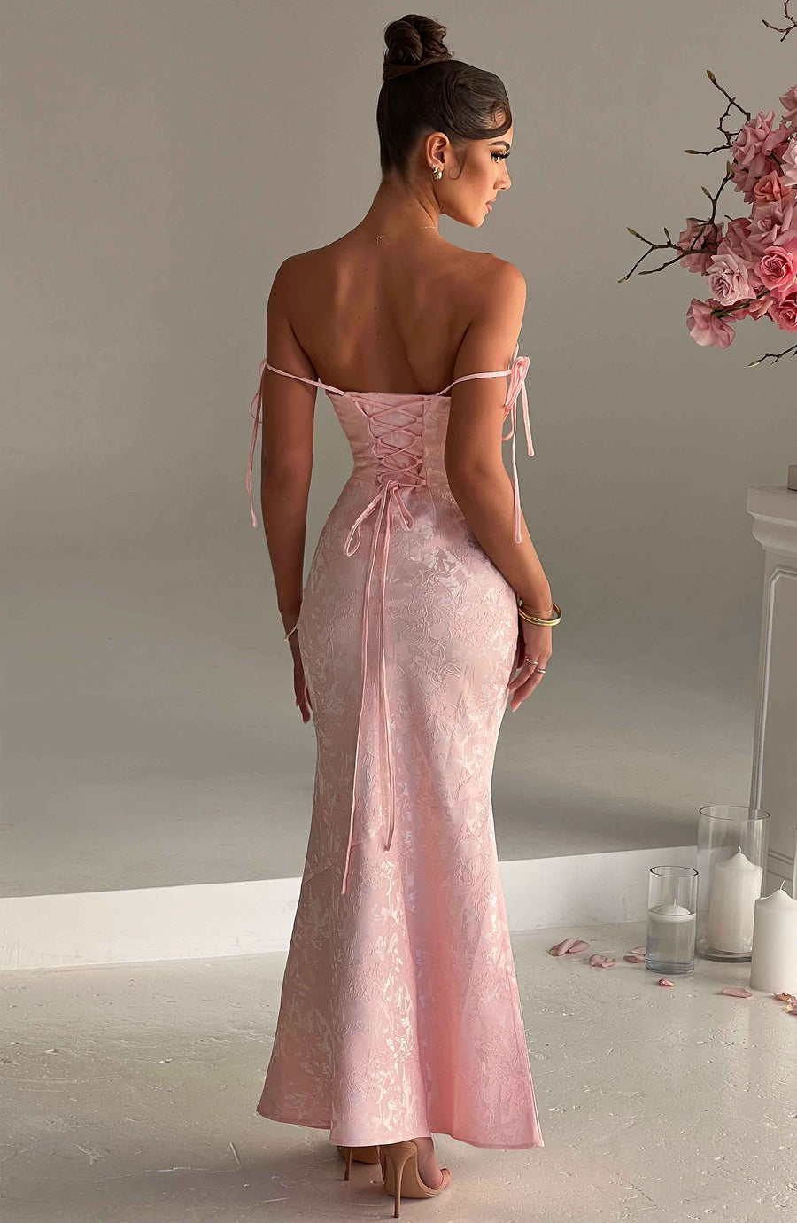 Luvrefashion | Blush Whitney Maxi Dress in XS - detail view