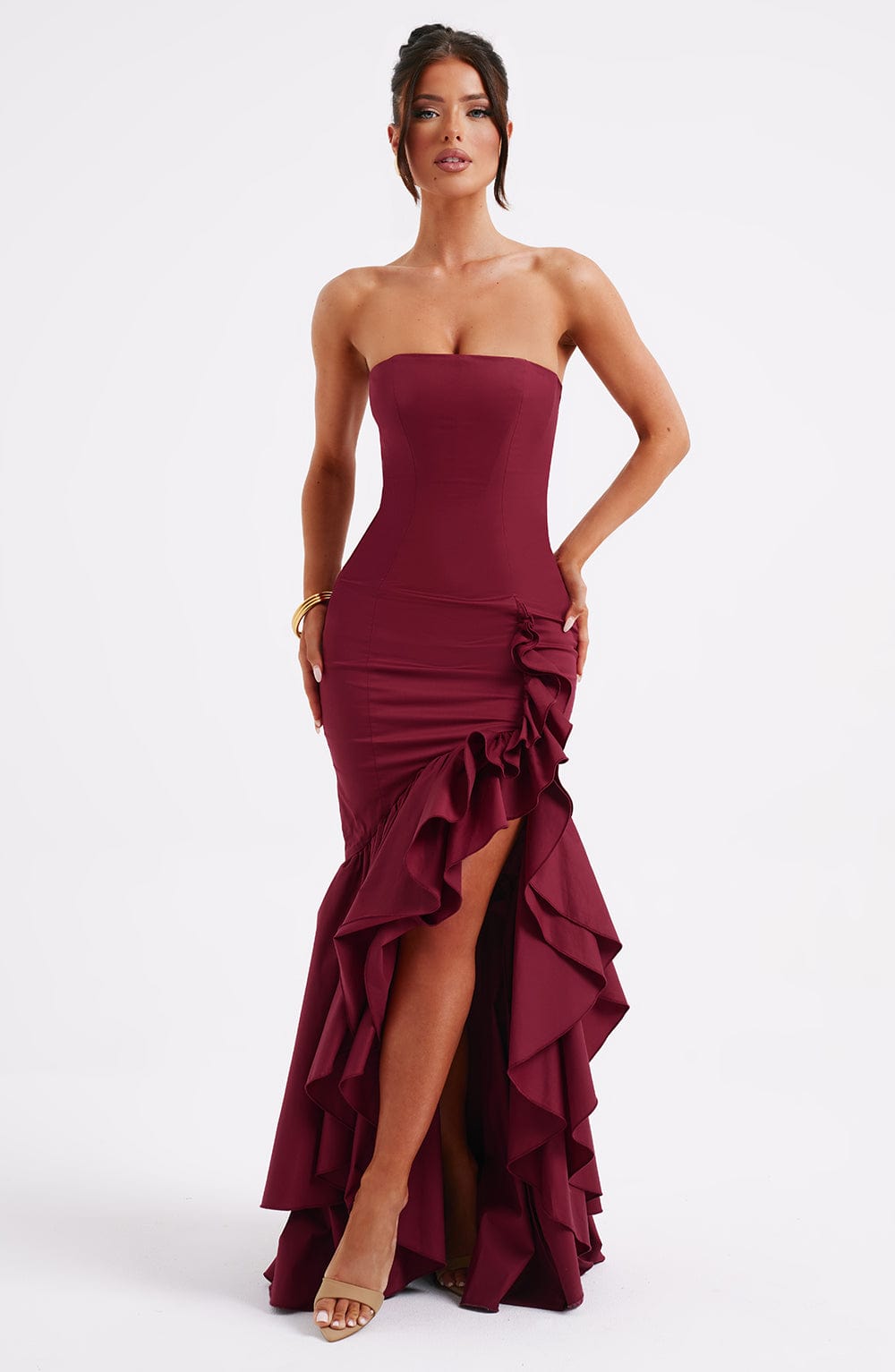 Luvrefashion | Burgundy Angelina Maxi Dress in XS - image 7