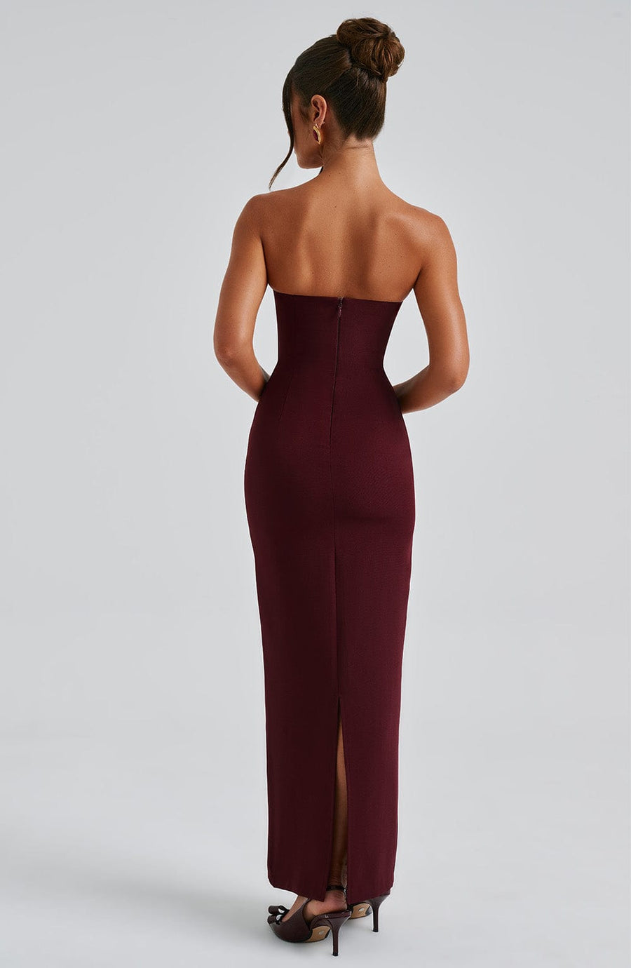 Luvrefashion | Cherry Lacquer Yulia Maxi Dress in XS - detail view