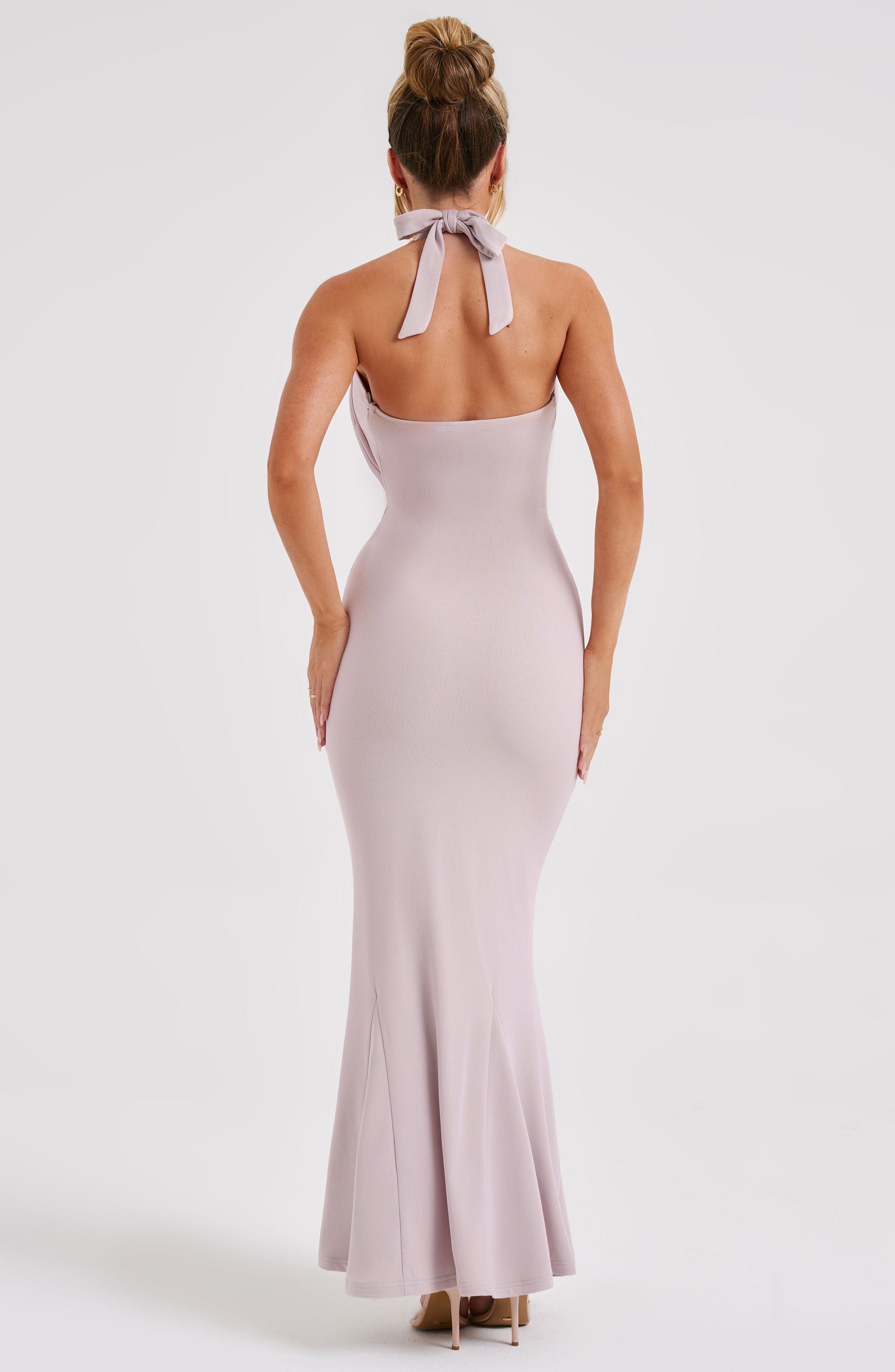Luvrefashion | Chrishelle Bone Colored Maxi Dress in XS - back view