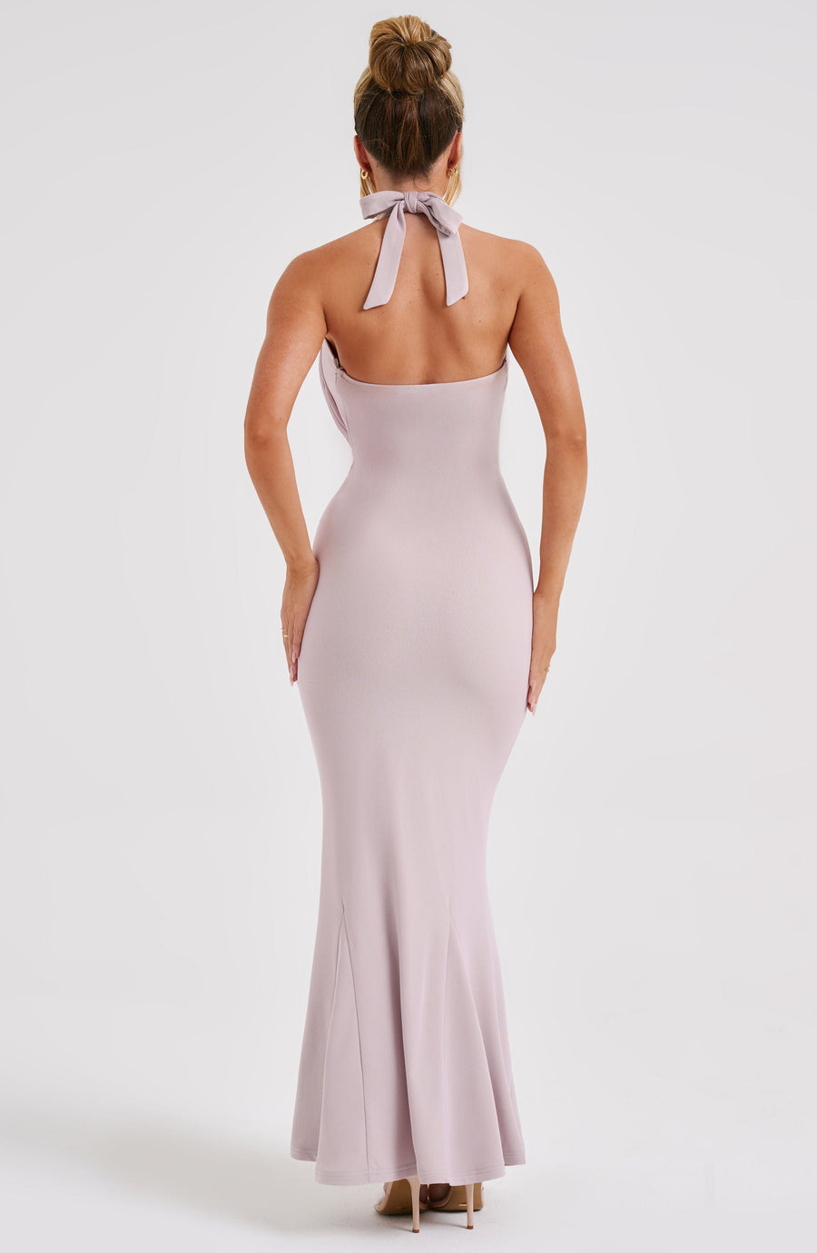 Luvrefashion | Chrishelle Bone Colored Maxi Dress in XS - back view