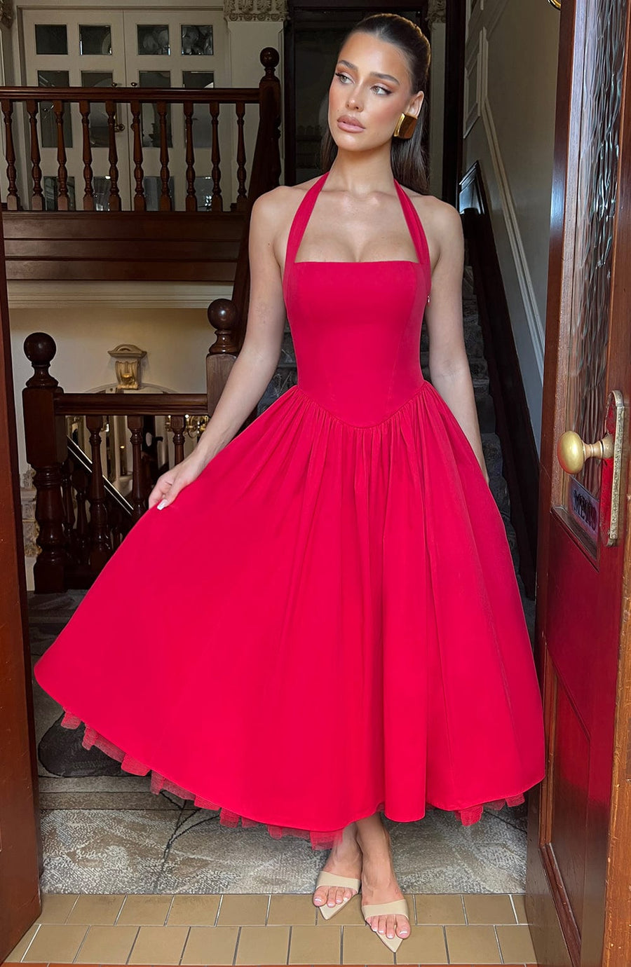 Luvrefashion | Cressida Red Midi Dress in XS - image 6